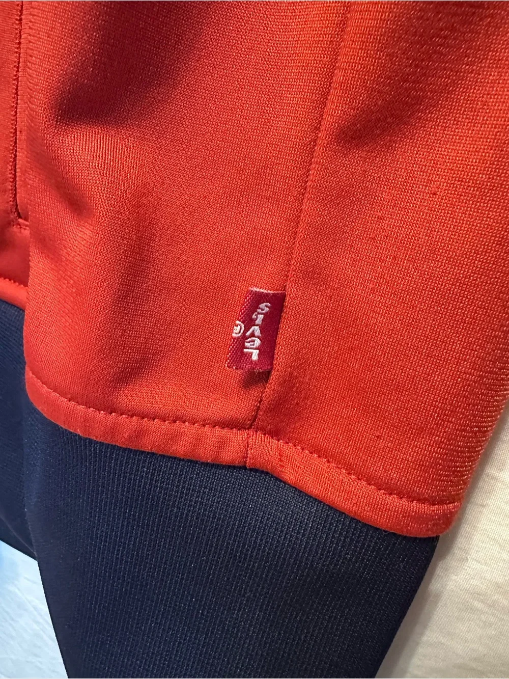 Vintage Levi’s Red Full Zip Track Jacket Retro Athletic Stripe Zip Up Large